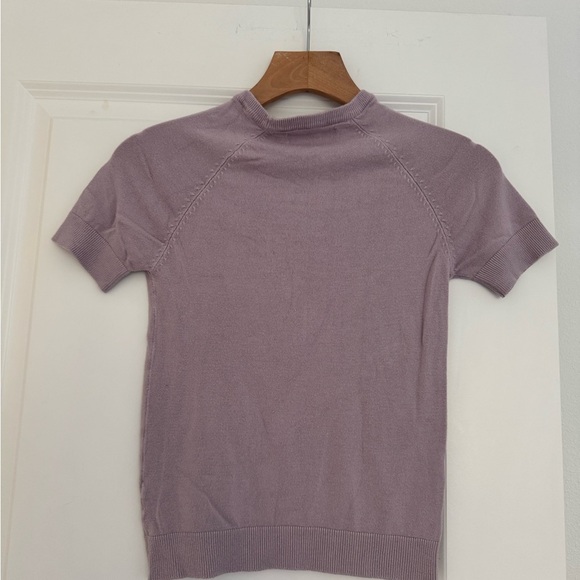 Mango MNG women’s purple knit crewneck short sleeve sweater top size XS - Picture 2 of 3